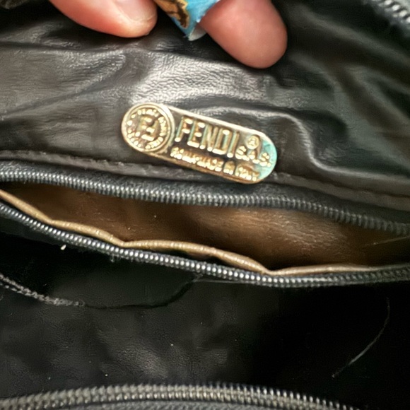 Vintage Fendi Zucca Black and Tan Bowling/Boston Bag - Picture 13 of 15